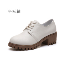 2018秋冬新款小皮鞋女学生鞋加绒百搭学院风厚底中跟粗跟休闲鞋