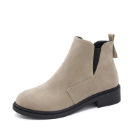 马丁靴女英伦风裸靴子女学生切尔西短靴韩版百搭粗跟女靴春秋单靴