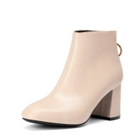 切尔西靴女2018秋冬新款韩版粗跟高跟短靴百搭拉链加绒保暖女靴子