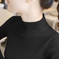 秋冬打底毛衣女短款长袖半高领紧身内搭毛衫修身百搭简约针织衫女