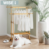 名至晾衣架落地折叠卧室晒衣架单双杆式简易阳台衣服架子落挂衣架