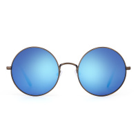 JIM HALO太阳镜男女通用时尚潮流圆形金属框彩膜防紫外线墨镜新款太阳眼镜BAX0016