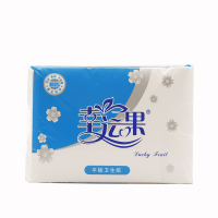 整箱10包 幸运果660克平板卫生纸 原生纸浆皱纹纸