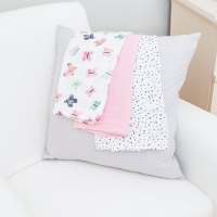 Lulujo Baby加拿大婴儿包巾 新生儿muslin棉 全棉 四季通用 婴儿抱被 宝宝浴巾 3条装