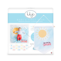 礼盒装】Lulujo Baby加拿大新生儿包巾抱毯婴儿抱被 婴儿浴巾 宝宝月龄成长纪念卡+墙旗挂件