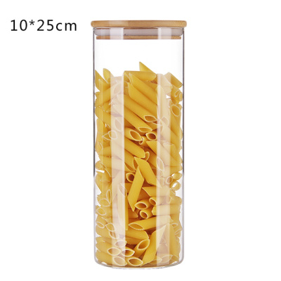 密封罐 玻璃透明家用茶叶奶粉罐子食品保鲜瓶干果米魁杂粮储物罐 10*25cm