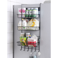 多功能铁艺挂篮厨房冰箱收纳整理架 免打孔家用浴室米魁壁挂式置物架