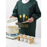 时尚男冬天穿的罩衣厨房防水防油长款围裙家用大人米魁做饭围腰工作服