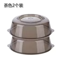 家用微波炉盖保鲜盖圆形 盖子透明微波炉加热米魁盖热菜罩防溅盖 茶色2个装