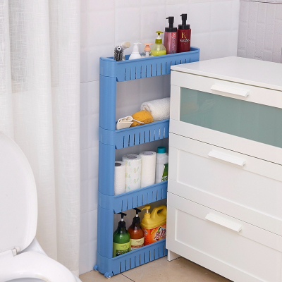 厨房夹缝置物架冰箱缝隙收纳架落地可移动窄式卫生间米魁浴室整理架