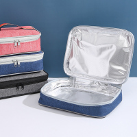 饭盒袋保温便当袋女帆布大号带饭的手提袋手拎防水米魁加厚铝箔保温包