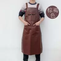 皮质围裙软皮服务员猪肉铺酒店炒菜厨房围腰米魁专用厨师男防水。无袖