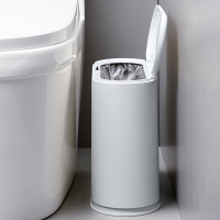 按压式垃圾桶卫生间大号有盖厕纸篓米魁家用创意客厅厨房分类拉圾桶 北欧灰