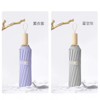 米魁16骨雨伞女晴雨两用加厚黑胶遮阳伞大号学生折叠太阳伞