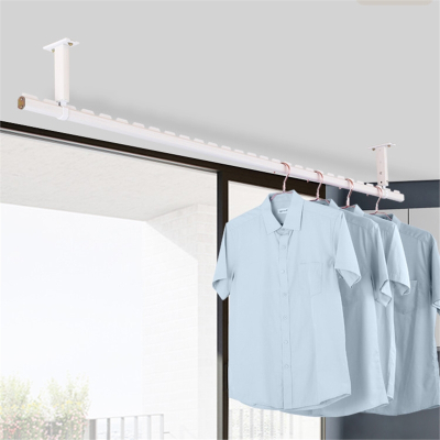 藤印象晾衣杆阳台顶装吊顶室内晒衣杆单杆晾衣架铝合金固定凉衣捍