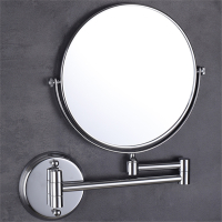 藤印象浴室化妆镜子壁挂酒店卫生间伸缩镜折叠旋转美容镜双面放大免打孔