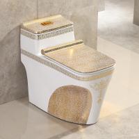 家用抽水节水静音虹吸超漩式座便器欧式坐便彩色马桶