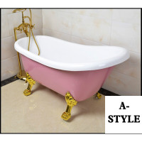 亚克力材质古典贵妃浴缸独立式彩色保温亚克力浴缸