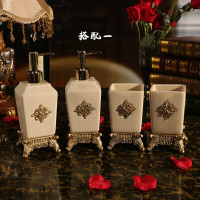 礼品裂纹陶瓷卫浴四件套装家居浴室洗漱用品套件结婚乔迁欧式