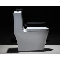 家用大口径防溅防臭卫生间节水户型抽水坐便器马桶白色雪花釉脲醛盖板(017)