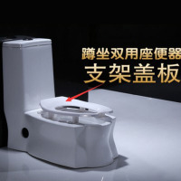 蹲座不贱水连体式二用马桶蹲坐两用陶瓷坐便器家用双用可蹲可坐一体坐便器
