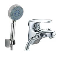 铜体双用面盆水龙头带淋浴花洒台盆洗脸盆龙头冷热水洗澡龙头