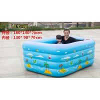 加厚家用洗澡桶儿童沐浴盆游泳桶折叠泡澡桶家用超大号充气浴缸双人四环浴缸送电泵脚泵图案随机