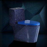 蓝色马桶卫浴个性彩色创意坐便器抽水陶瓷欧式座便器卫生间洁具