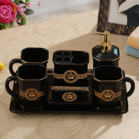 欧式陶瓷卫浴五件套浴室用品卫生间牙具套件刷牙杯漱口杯洗漱套装