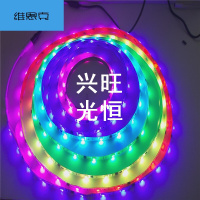 5050跑马灯带 自带控制器 12V软灯带七彩灯带防水炫彩灯带高亮灯5米起发 