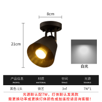 家用北欧LED轨道灯单灯创意明装服装店导轨式客厅复古商用COB射灯