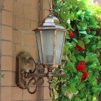 美式阳台走廊防户外壁灯庭院灯复古室外过道装饰个性墙壁灯家用[古铜]带13WLED玉米灯泡