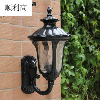 欧式复古创意户外壁灯庭院灯防阳台走廊过道灯室外墙壁灯大灯[黑色]带9WLED玉米灯泡
