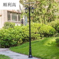 欧式庭院灯双头高杆灯过道坪灯户外别墅led景观灯防小区路灯 太阳能花八角高度320cm