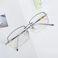 尚境新款近视镜轻巧合金012-8906银白色时尚工艺潮流男女通款镜框