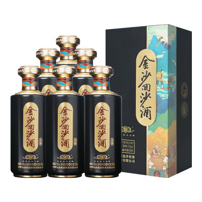 金沙回沙酒 珍品 贵州高度纯粮酒水 53度酱香型白酒 500ml*6 箱装 宴请收藏送礼