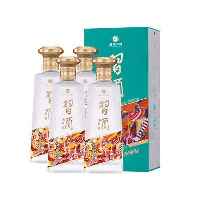 茅台集团 习酒 123干 蓝 酱香型白酒 53度 500ml*4瓶 整箱装