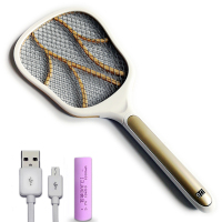新款电蚊拍充电式锂电池智能电量显示USB安全灭蚊子多功能苍蝇拍家用 新款芭菲207带电量显示