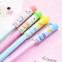得力（deli）握笔器矫正器 小学生铅笔笔套笔护套延长器握笔姿笔帽汪汪队 0491（4个装铅笔套）