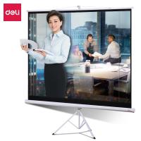 得力(deli)50491投影幕布100寸支架便携式家用办公投影仪投影机高清幕布 120寸,4:3,得力50494 白塑