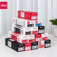 得力(deli)文具学生中性笔芯0.38子弹头水笔替芯0.5黑色碳素全针管0.35mm墨蓝色签字芯考