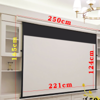 得力(deli)投影幕布高清3D家庭影院用投影机屏幕办公会议培训教学投影仪幕布遥控电 白色外壳(50475)不含安装