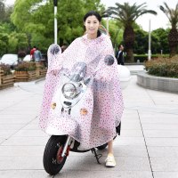 雨衣电动车单人加厚大双帽檐男女成人电瓶车摩托车透明雨披
