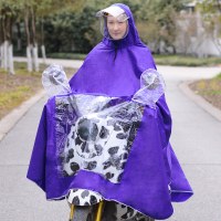 双帽檐电动车雨衣雨披单人成人加大加厚透明大帽檐男女雨披