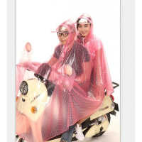 时尚双人雨衣 电动车母子 摩托车自行车双人透明加大加厚雨披