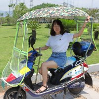 加固电动摩托车遮雨蓬棚电瓶自行车挡风罩挡雨透明防晒遮阳伞雨披