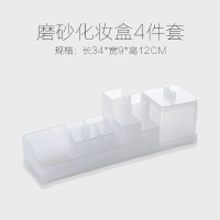 化妆品收纳盒透明简约桌面梳妆台护肤品化妆刷棉口红整理筒置物架