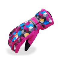 保暖手套亲子装男女冬防风防水棉加厚防滑防寒电动骑车 滑雪手套