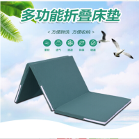 沐茵树双摇床垫 全棉护理无海绵棕榈垫 军绿帆布拆洗折叠地铺睡垫 深军绿 偏绿 三折床垫cp-13