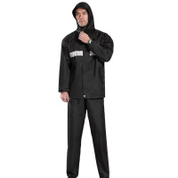 沐茵树春亚纺斜纹240分体式雨衣 城市管理户外执勤骑行路政反光雨衣套装my-019